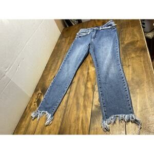 Judy Blue Slim Fit Jeans Frayed Hem Distressed Size 7/28 JB88473 MD